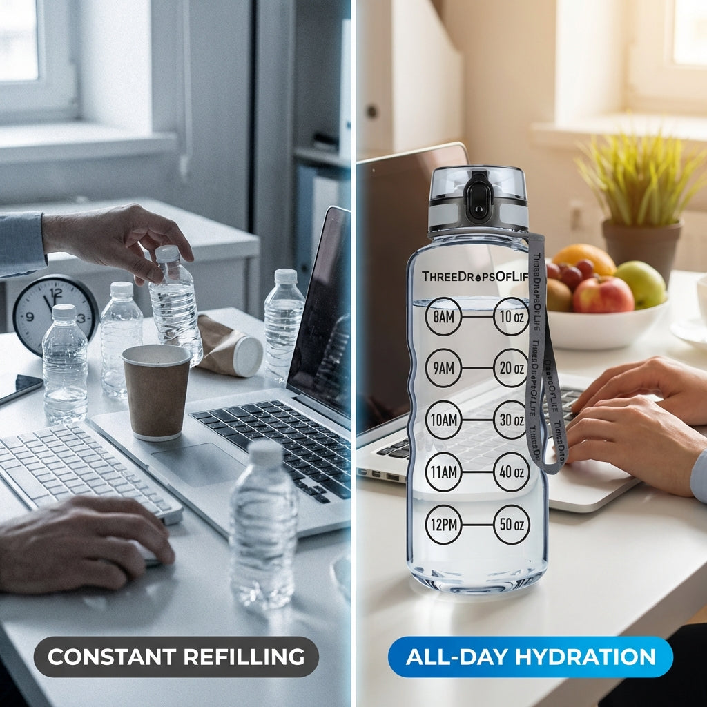 50 oz Clear Sports Water Bottle - High Capacity Hydration
